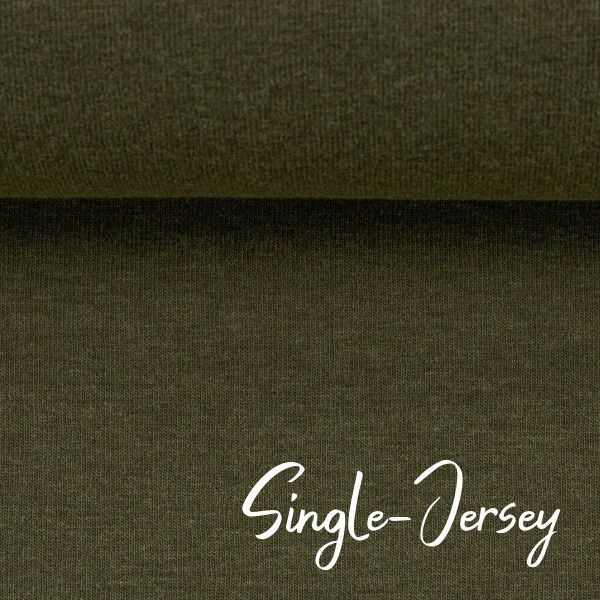 Jersey uni khaki meliert - Baumwolljersey VANESSA Melange von Swafing