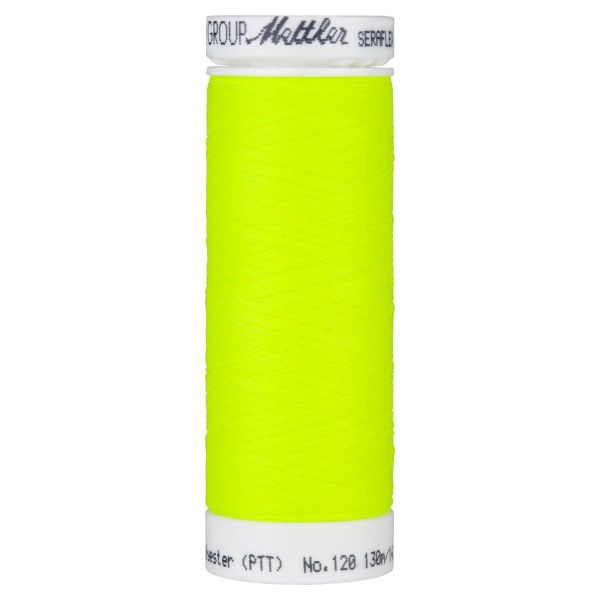 Seraflex Elastikgarn neon gelb - 130m Nähgarn für elastische Nähte No.120 von Mettler