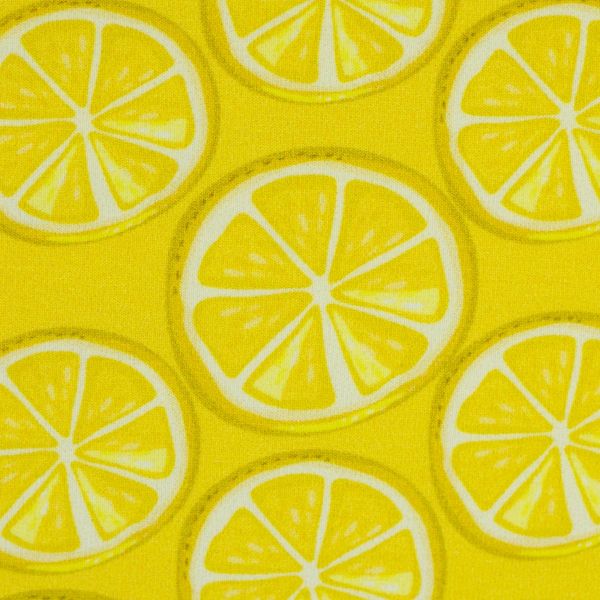 Jersey mit fruchtigen Zitronenscheiben in gelb – frisches Obst aus der Serie Melody von Swafing
