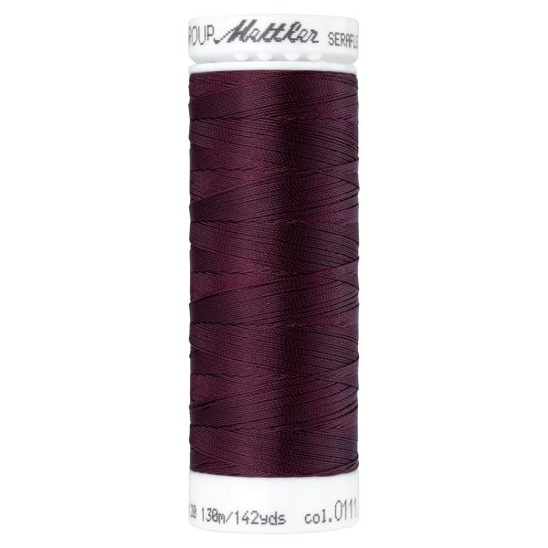 Seraflex Elastikgarn bordeaux violett - 130m Nähgarn für elastische Nähte No.120 von Mettler