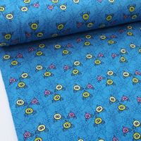 Jersey Halloween Spinnen blau – Serie Happy Monsters by Birgit Boley von Swafing Jersey Halloween Spinnen blau – Serie Happy Monsters by Birgit Boley von Swafing