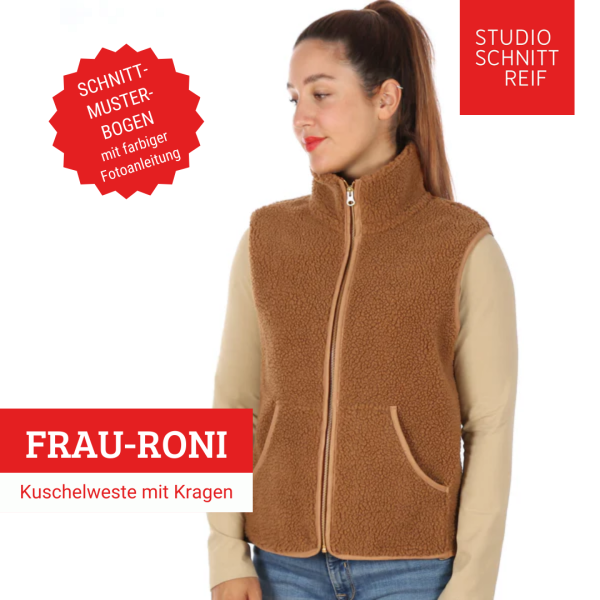 Schnittmuster FRAU RONI • Weste mit Kragen von Studio Schnittreif • Gr. XS-XXL