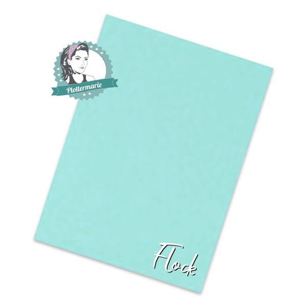 Flockfolie für Textildruck mint A4 - Plotterfolie von Plottermarie Flock Velours 480µ