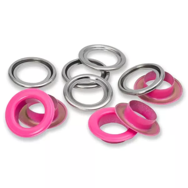 15 Ösen mit Scheiben 14mm pink - für das Prym Vario Creative Tool