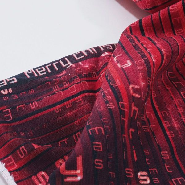 Sweat Merry Christmas lineare Matrix rot - French Terry Xmas by KATINOH for Nerds