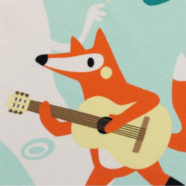 Baumwollstoff Roundabout von Käselotti Tierparade mint - Panel 140x140cm