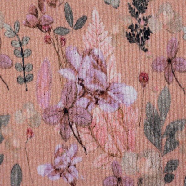 Rippjersey Blüten Gräser altrosa – Serie Garden Vibes by Cherry Picking von Swafing