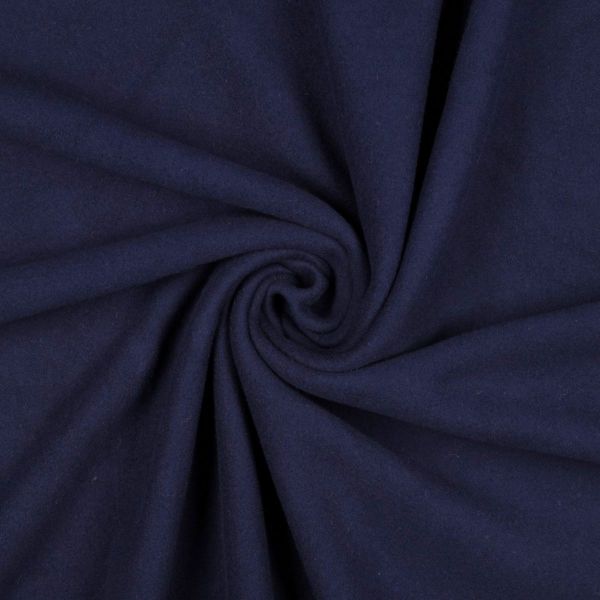 Bio Baumwollfleece – Navy Dunkelblau – weicher Organic Cotton Fleece für warme Kleidung