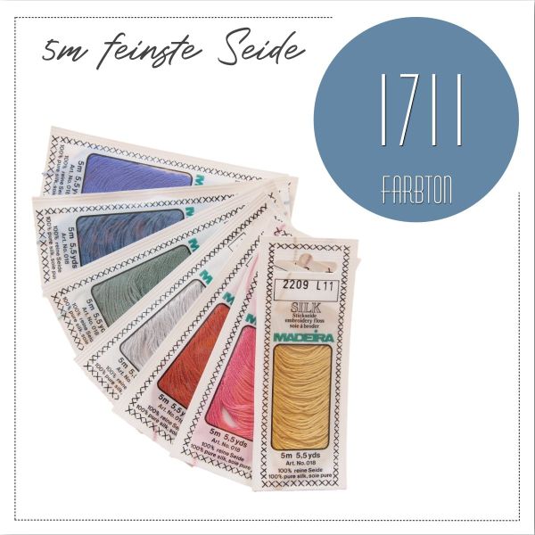 Stickgarn Madeira Silk blau 1711 - Sticktwist aus feinster Seide zum Sticken und Applizieren