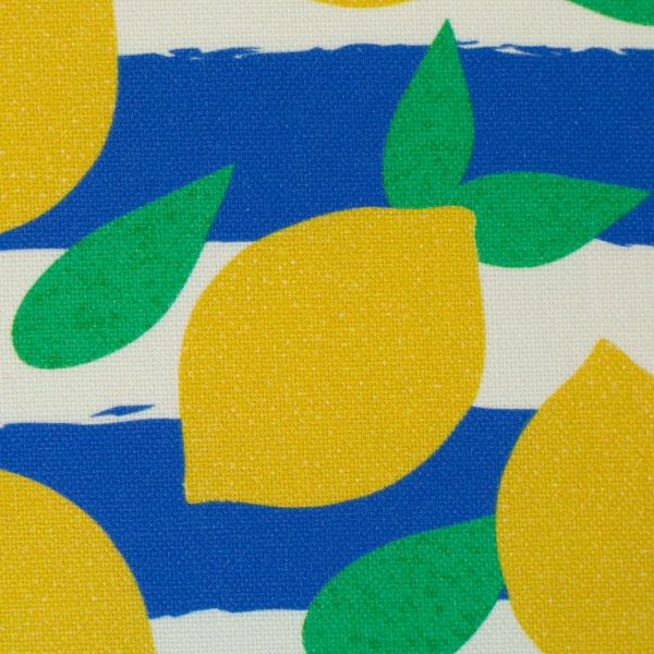 Canvas Jumble & Zest Zitronen blau-weiß – Bienvenido Colorido für Swafing