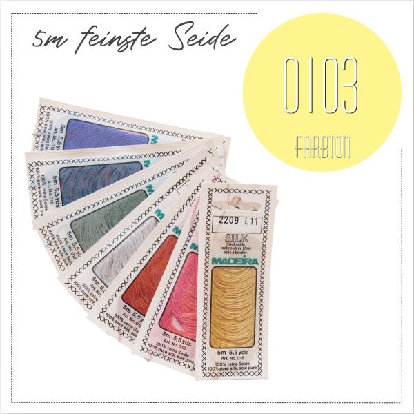 Stickgarn Madeira Silk gelb 0103 - Sticktwist aus feinster Seide zum Sticken und Applizieren