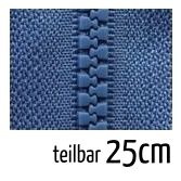 Reißverschluss Profil 5mm denim blau teilbar 25cm lang für Jacken und Westen