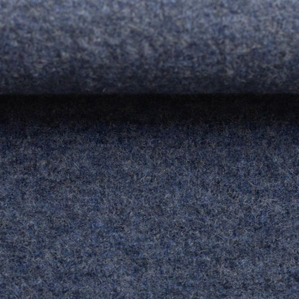 Merino aus 100% Schurwolle - Wollstoff blau meliert von Swafing Wollwalk Walkloden