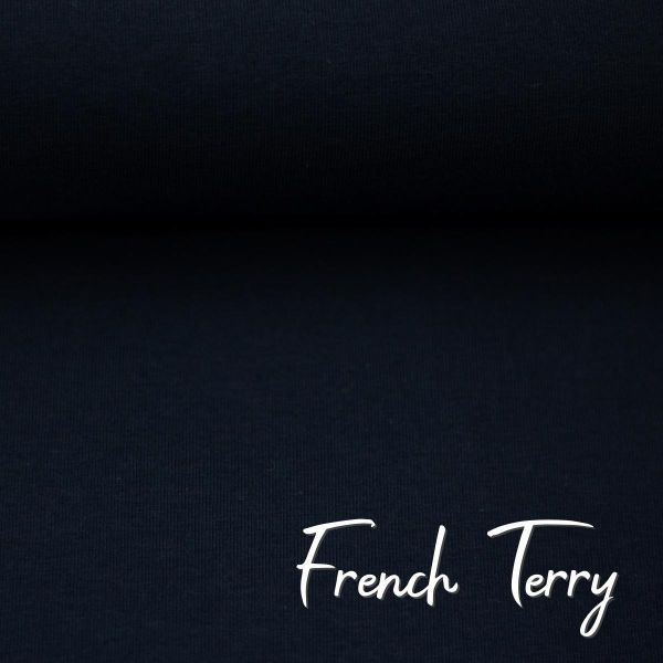 Sweat uni marineblau - French Terry MAIKE von Swafing