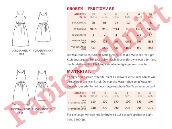 Schnittmuster FRAU HELLIE • Trägerkleid von Studio Schnittreif • Gr. XS-XXL