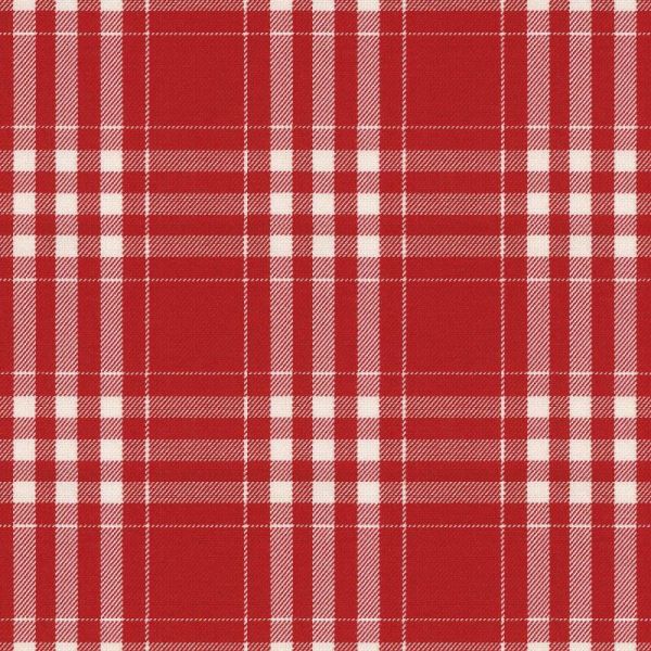 Baumwolle Dekostoff Karo rot creme - Webware von Westfalenstoffe