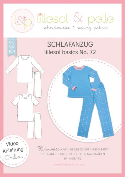 Schnittmuster Schlafanzug Jersey Kids Lillesol basics No.72 Gr. 80-164