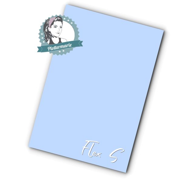 Flexfolie für Textildruck pastell hellblau A4 - Plotterfolie von Plottermarie Flex S Premium 80µ