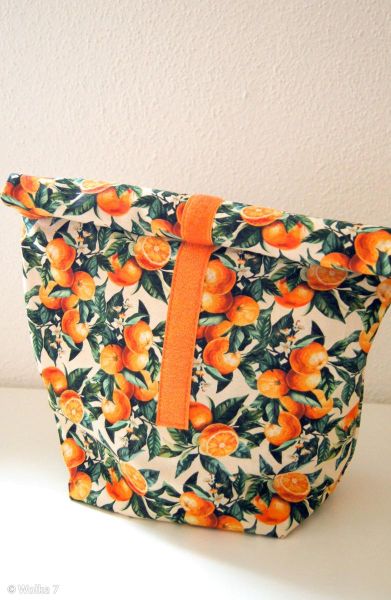 Dekostoff mit Orangen beige grün orange - Baumwolle Canvas Matteo von Swafing