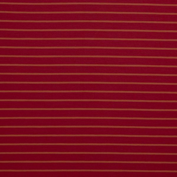 Baumwolljersey ISA dunkelrot terracotta gestreift – Swafing Jersey