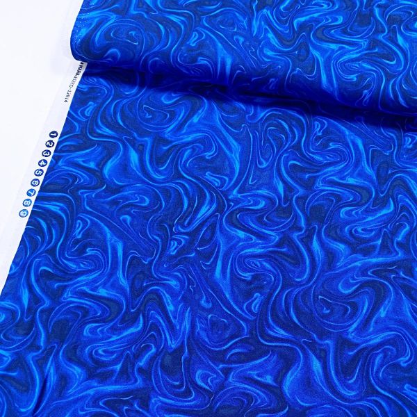 Baumwolle Marmor royal blau - Serie Marbleized by Greta Lynn