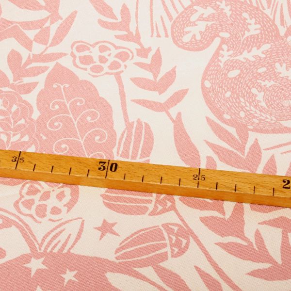 Deko Canvas Westonbird Blue Einhorn Hase altrosa – Clarke & Clarke Panama Baumwolle