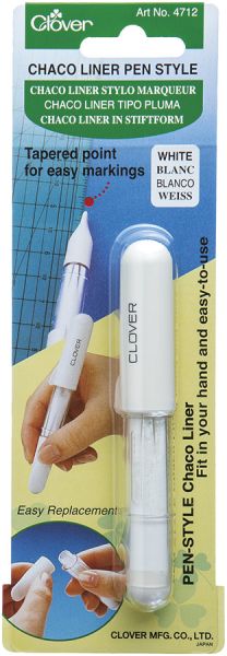 Clover Kreiderad weiß Schnittmuster übertragen – Kreide Stift nachfüllbar Chaco Liner Pen