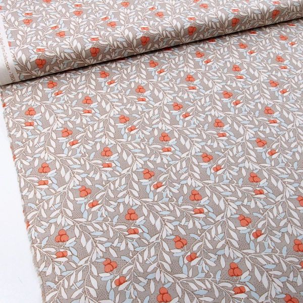 Zweige Blätter Kirschen beige rot - Cherrybush Sand - Tilda Maple Farm