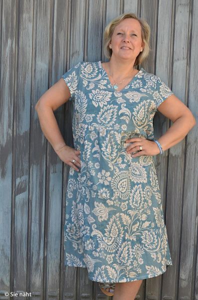 Double Slub Musselin Paisley blau creme – Double Gauze von Swafing