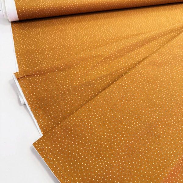 Baumwolle kleine Punkte ocker senf - Serie Fehmarn von Westfalenstoffe