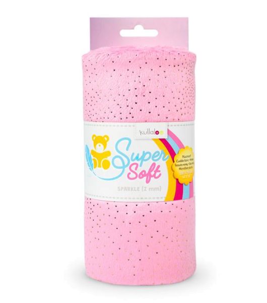 Kullaloo Plüsch SuperSoft Shorty Sparkle rosa gold - Silky Minky Kuschel Nicki 100x75cm