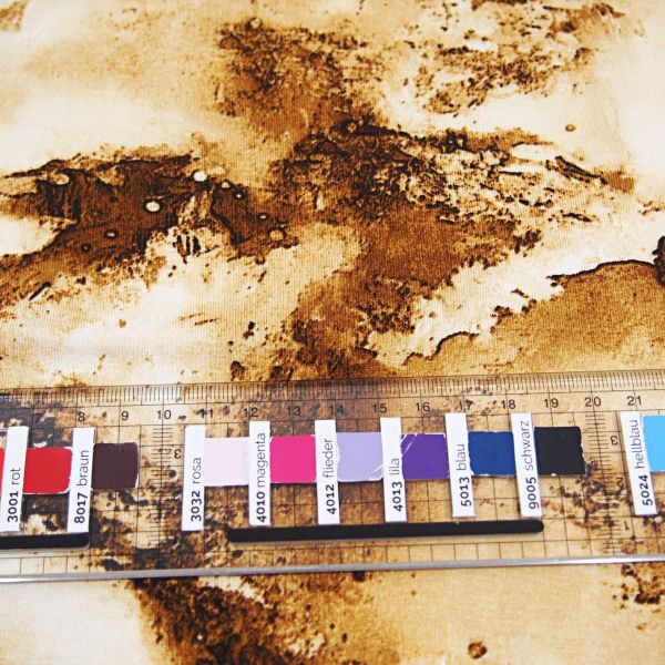 Viskose Jersey Marmor braun beige – melierter marmorierter Kleiderstoff Batik