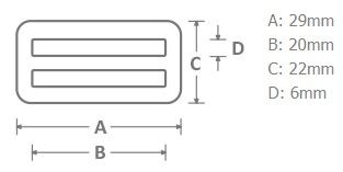 Metall Schieber Maxi 20mm altmessing – Leiterschnalle Stegschnalle für Gurtbänder