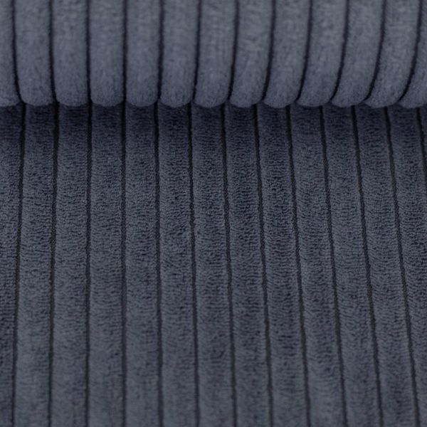 Samtcord uni dunkelgrau – robuster Breitcordstoff für Möbel & Taschen Wanja von Swafing