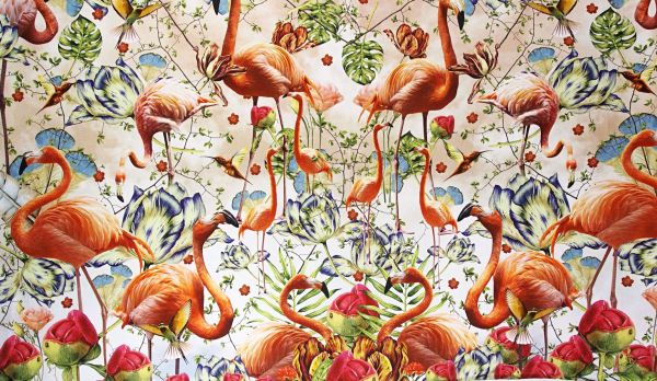 Jersey Flamingo – 95cm Panel in pink coral FLAIR von BIPP