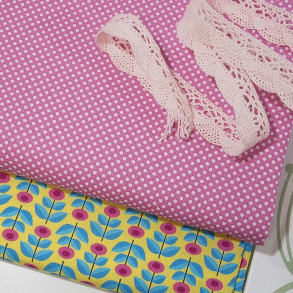 SALE - Stoff & Schnitt - Ballonkleid Miss Sophie rosa Punkte + Schnittmuster Stoff & Zubehör