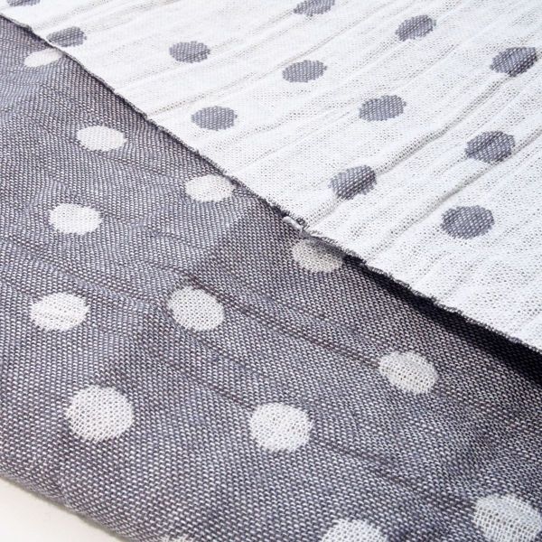 Baumwolle Musselin Jacquard Punkte grau weiß – Doubleface Dots grey