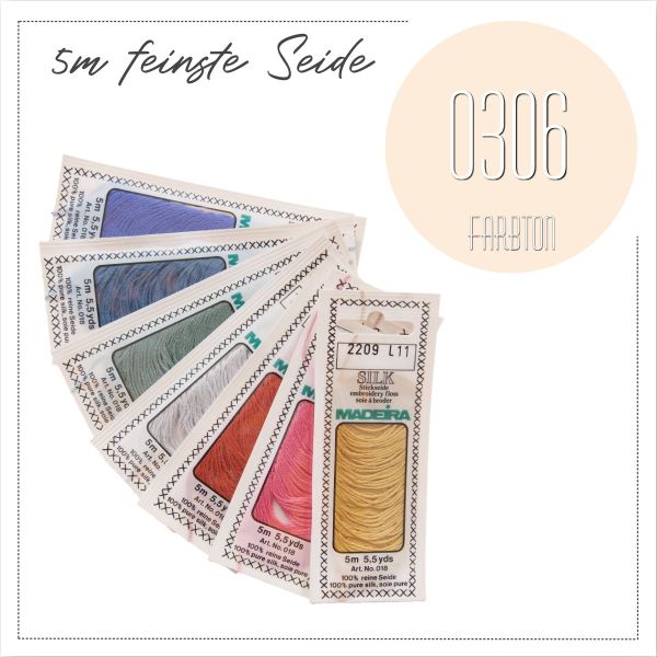 Stickgarn Madeira Silk creme beige 0306 - Sticktwist aus feinster Seide zum Sticken und Applizieren