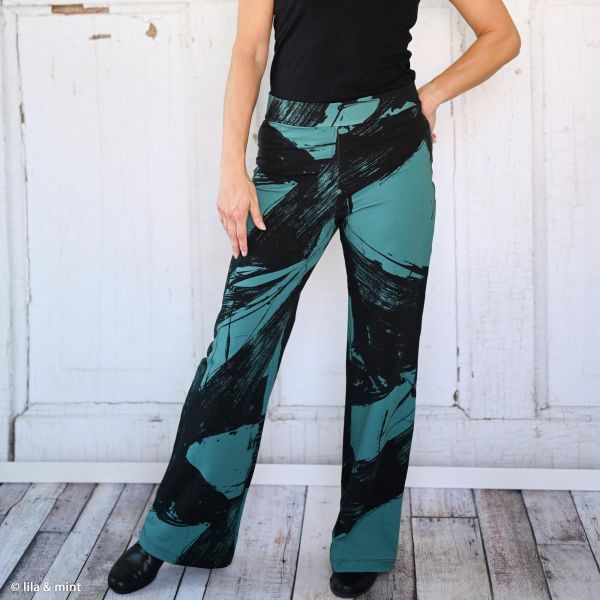 French Terry abstrakt petrol schwarz - Salty Soul Eddie the Crab Kombi by Thorsten Berger