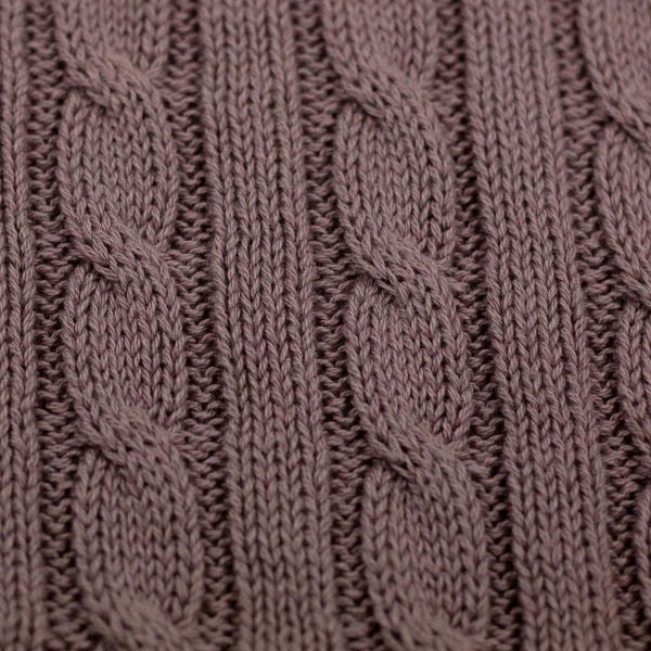 Weicher dicker Strickstoff mit Zopfmuster altrosa – Baumwollstrick Sophie von Swafing