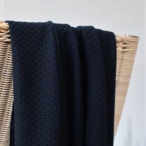 Bio Struktur Jersey Strick schwarz - Organic Wicker Knit caviar