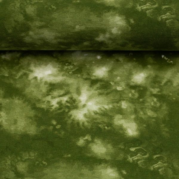 Jersey Batik in Oliv Grün - Baumwolljersey von Swafing