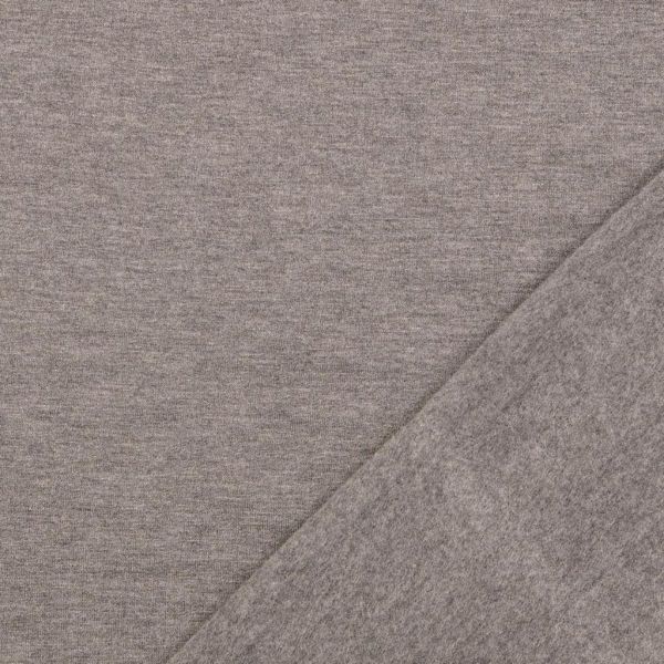 Viskose Sweat uni dunkelgrau meliert – butterweich & kuschlig angeraut