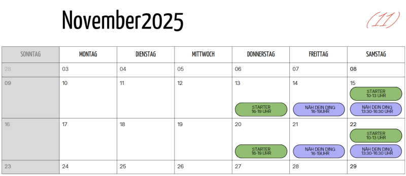 Nähkurse November 2025