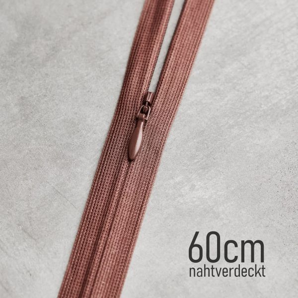meetMILK Reißverschluss unsichtbar 60cm Old Rose – altrosa YKK