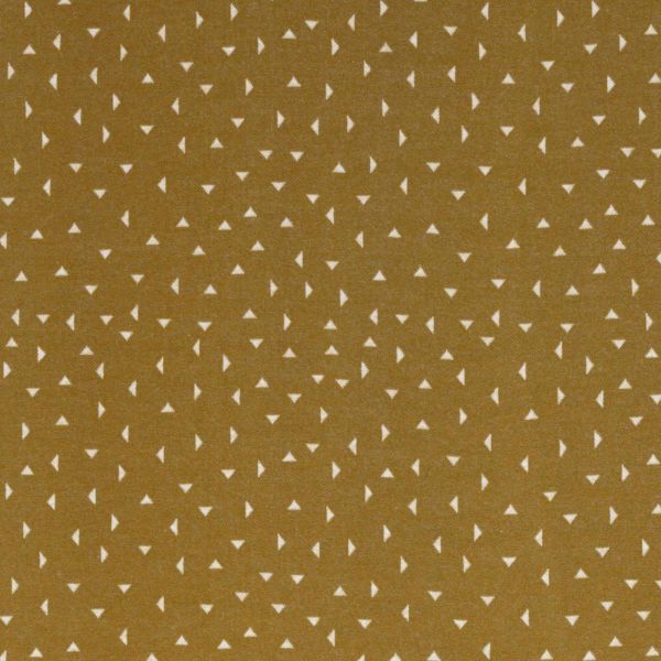 Jacquard Strickstoff Dreiecke ocker senf gelb – Kuschelstrick von Swafing