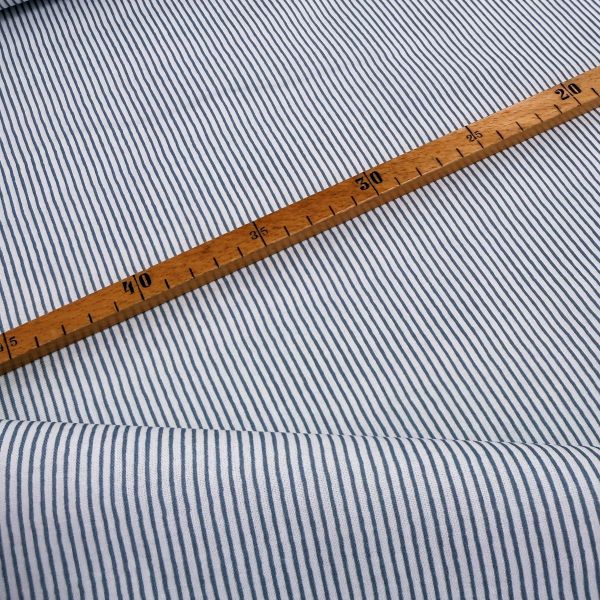 Baumwolle feine Streifen helles blau - Serie Fehmarn von Westfalenstoffe