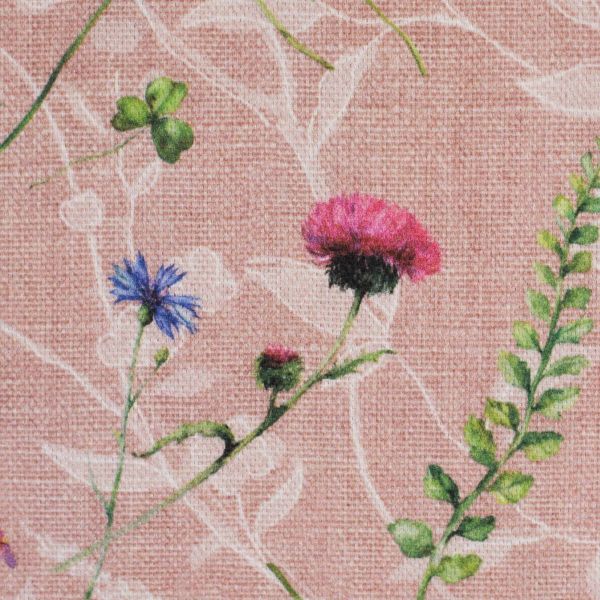 Deko Baumwollstoff mit Feldblumen Gräser altrosa - Serie Wilma von Swafing