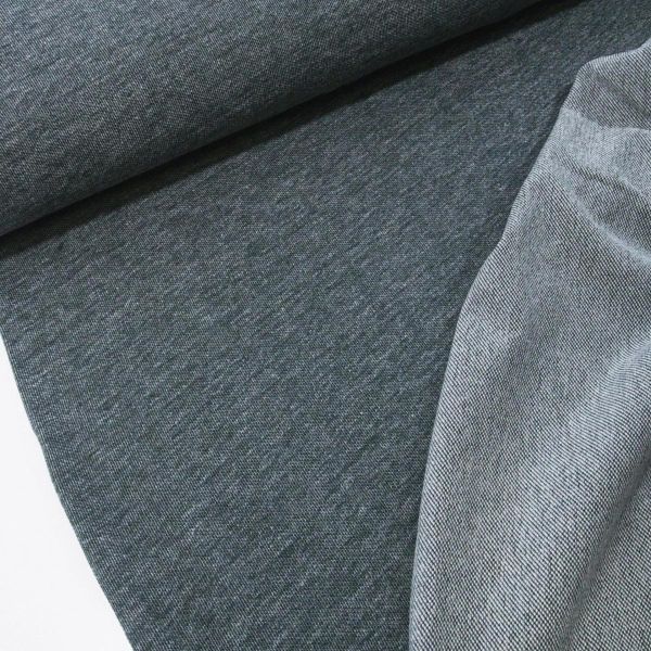 Bio Sweat dunkelgrün melierter French Terry - Mind the Maker Brushed Pique darkgreen