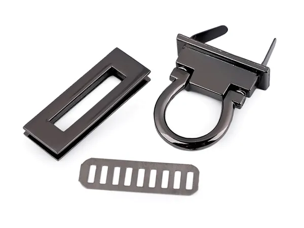 Taschen Drehverschluss gunmetal schwarz 17x45mm für Taschen und Rucksäcke